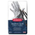 Derwent Graphic - SET 12 grafietpotloden HARD B-9H