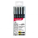 Uni PIN Watervaste Fineliner – SET 5 BLACK BR/0.03/0.1/0.5/0.8mm