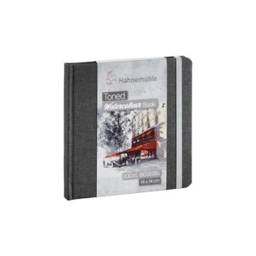 HM Toned Watercolourbook 200gram 30vel - Landscape 14x14cm Grey