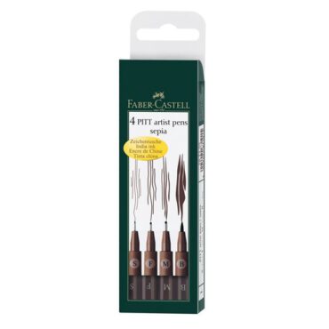 Faber Castell Pitt Artist Pen - SET 4 stuks - 175 Sepia