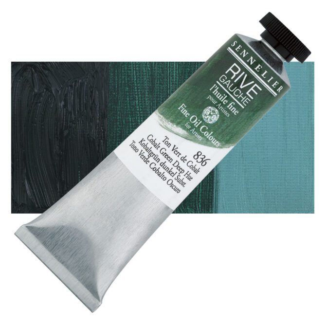 Sennelier Rive Gauche Olieverf tube 200ml - 836 Kobaltgroen Donker hue