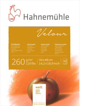 Hahnemuhle Velours Pastelpapier 260gram 10vel - Blok 36x48cm WIT