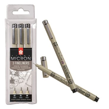 Micron 3 Fineliners - documentechte inkt