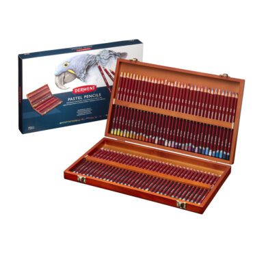 Derwent Pastelpotloden - SET 72 kleuren HOUTEN kist