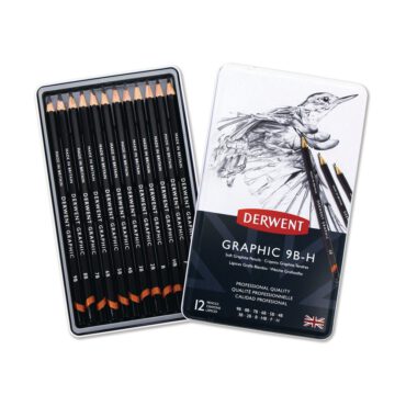 Derwent Graphic - SET 12 grafietpotloden SOFT 9B-H