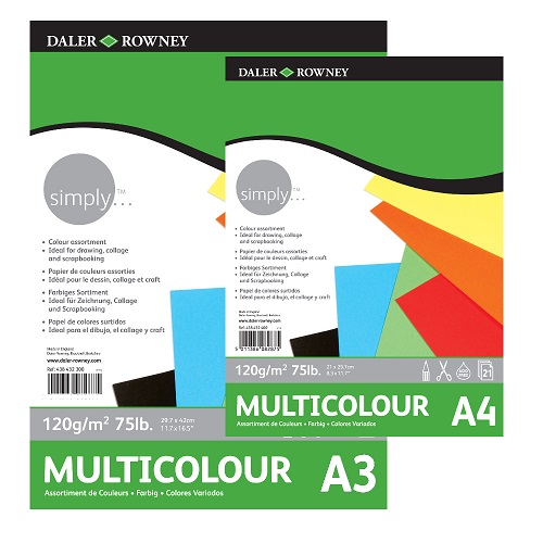 DR Simply Multicolour papier 120gram 21vel - Blok A4