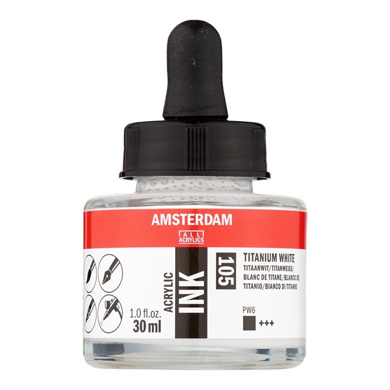 Amsterdam acryl Inkt 30ml 105 titaan wit