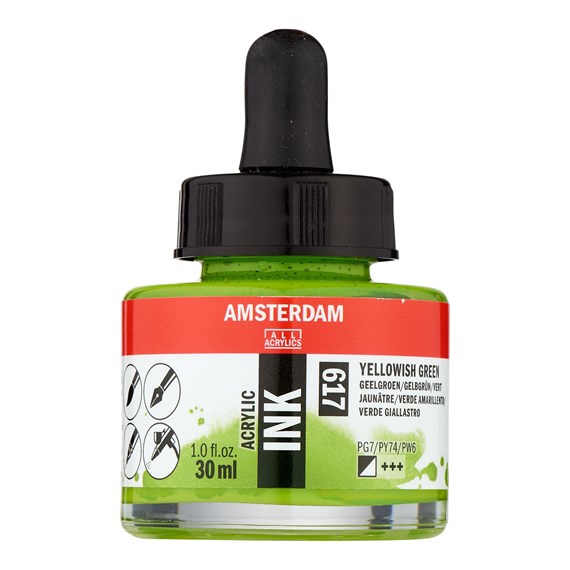 Amsterdam acryl Inkt 30ml 617 geelgroen