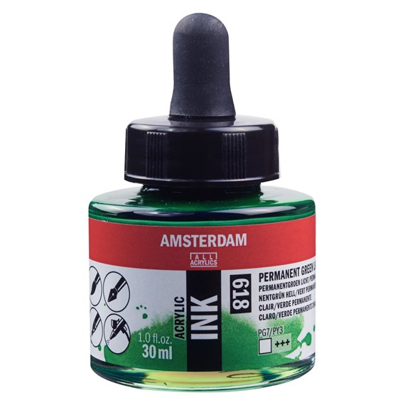 Amsterdam acryl Inkt 30ml 618 permanentgroen licht