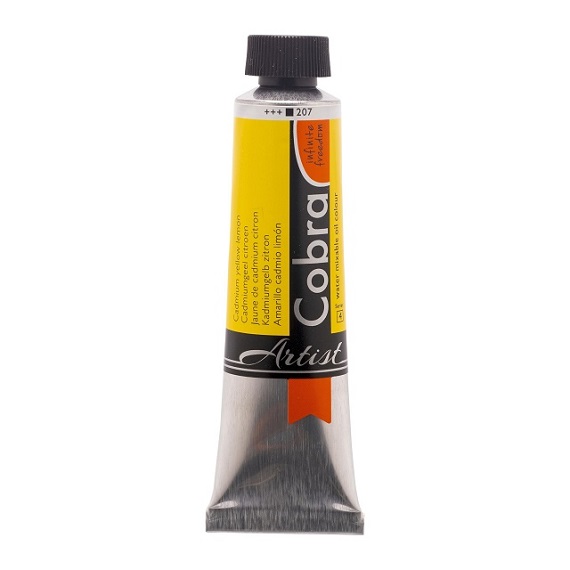 Cobra Artist Watervermengbare olieverf 40ml – 207 Cadmiumgeel Citroen (S4)