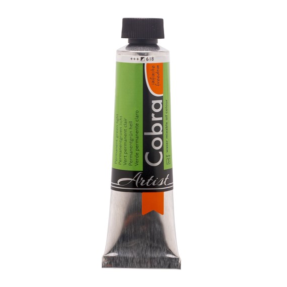 Cobra Artist Watervermengbare olieverf 40ml – 618 Permanentgroen Licht (S3)