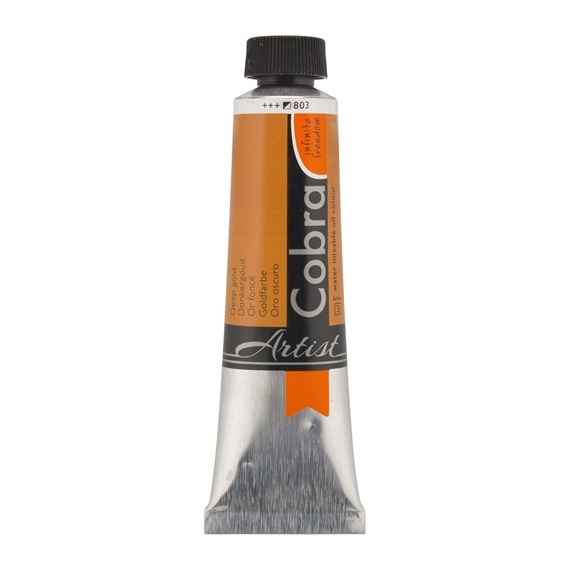 Cobra Artist Watervermengbare olieverf 40ml – 803 Donkergoud (S3)