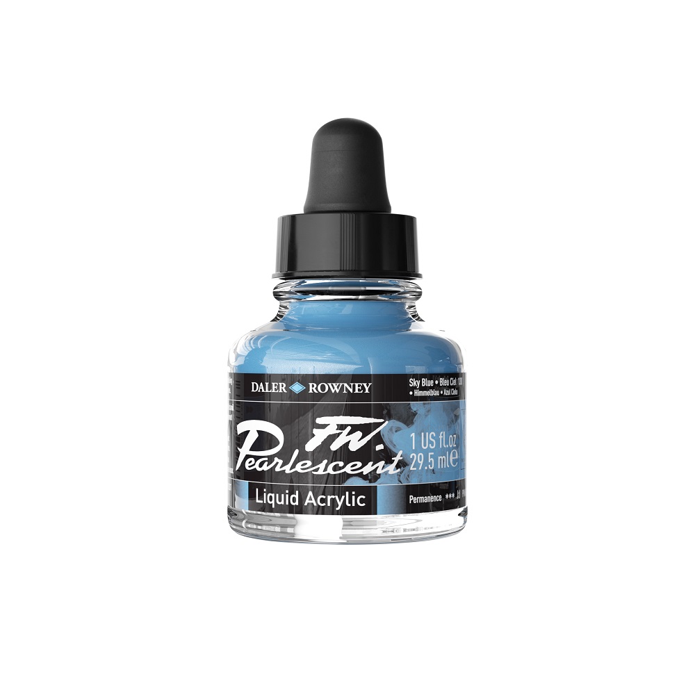 FW Pearlescent acrylinkt 29,5ml - no.130 Sky blue