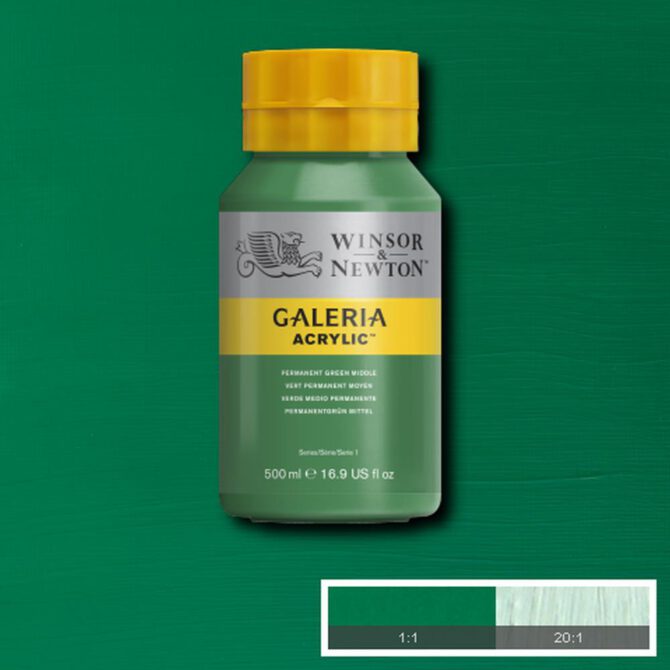 Galeria acrylverf Pot 500ml - no.484 Permanent Green Middle