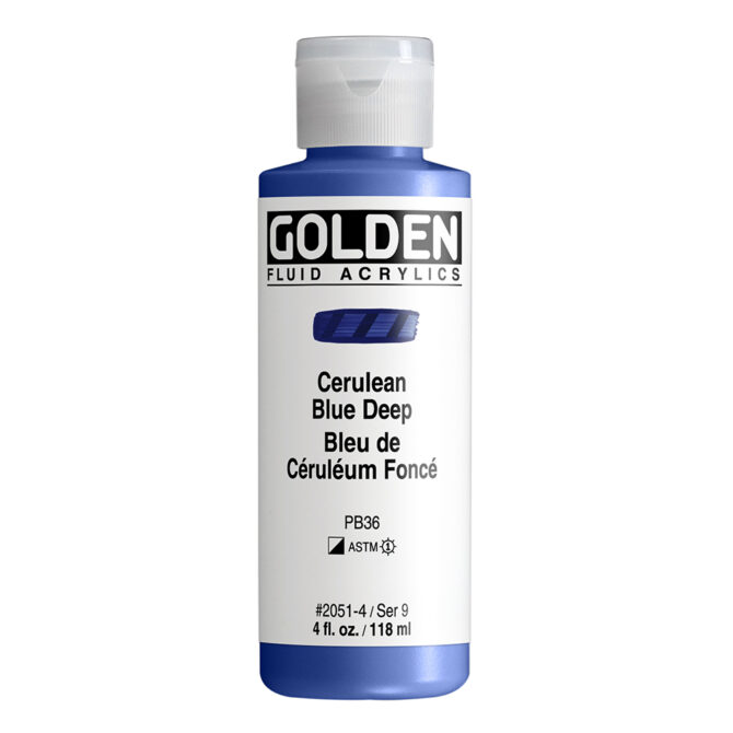 Golden Fluid Acrylics 118ml - 2051 Cerulean Blue Deep (s9)