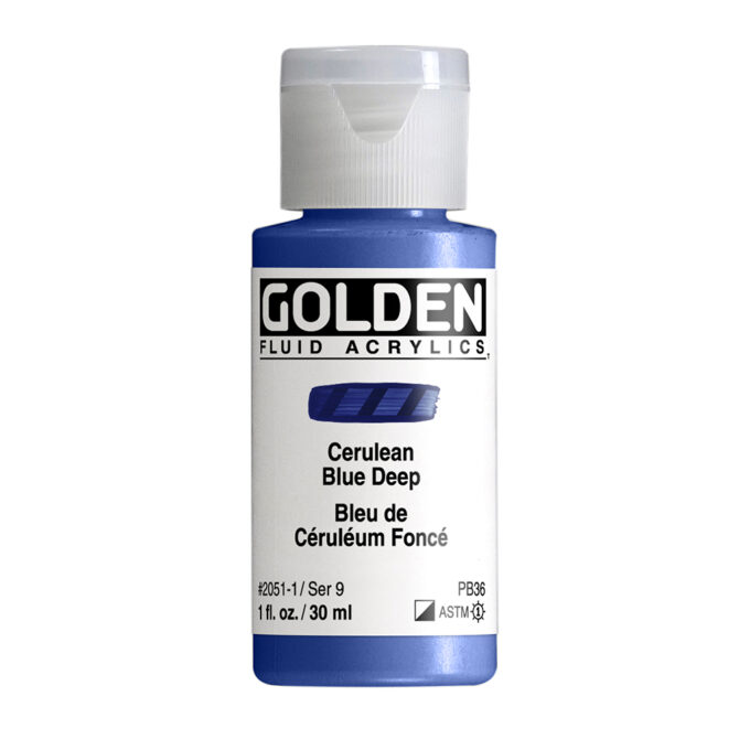 Golden Fluid Acrylics 30ml - 2051 Cerulean Blue Deep (s9)