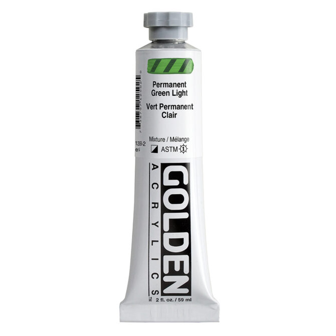 Golden Heavy Body Acrylics tube 59ml - 1250 Permanent Green Light (s4)