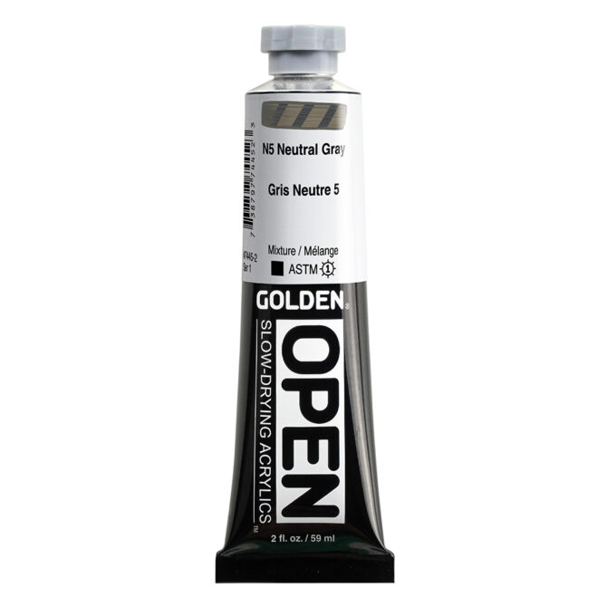 Golden OPEN Acrylics tube 59ml - 7445 N5 Neutral Gray (s1)