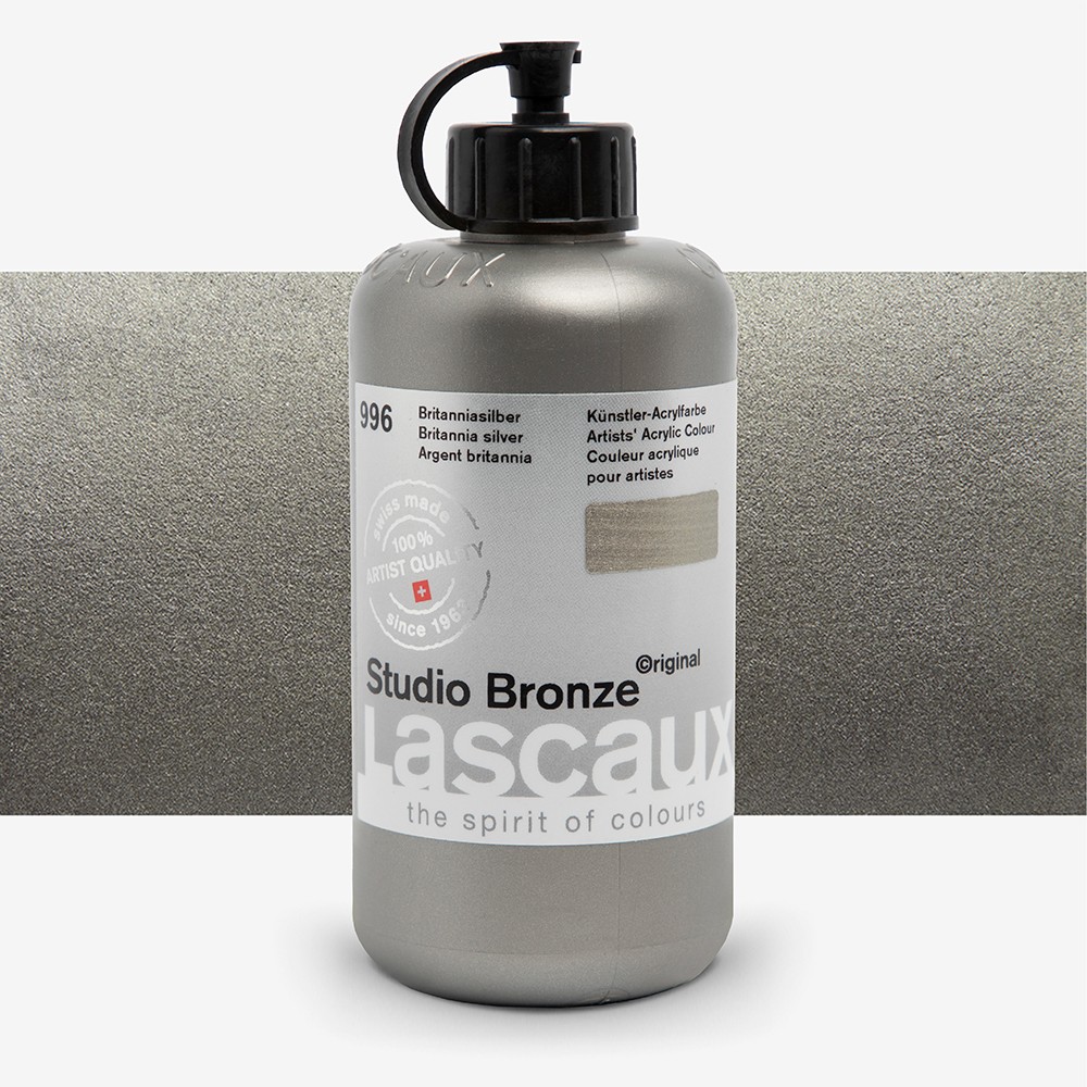 Lascaux Studio BRONZE acrylverf 250ml - 996 Britannia Silver