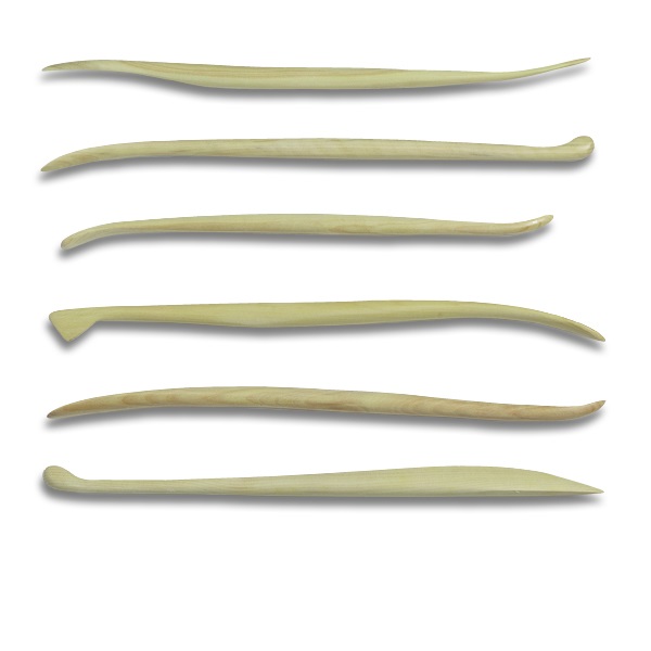 Palmhouten Miniboetseerspatels - set 6 stuks