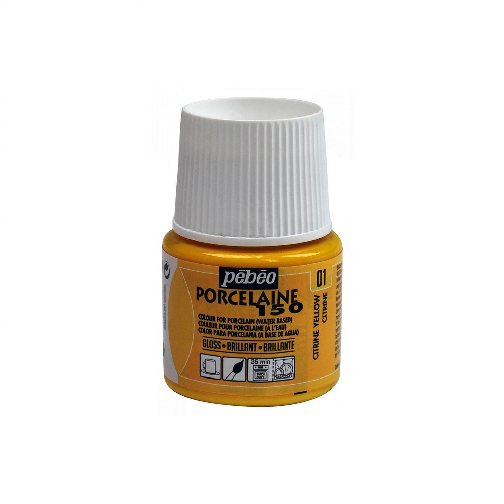 Pebeo Porcelaine 150 Porseleinverf 45ml - 01 Citrine Yellow