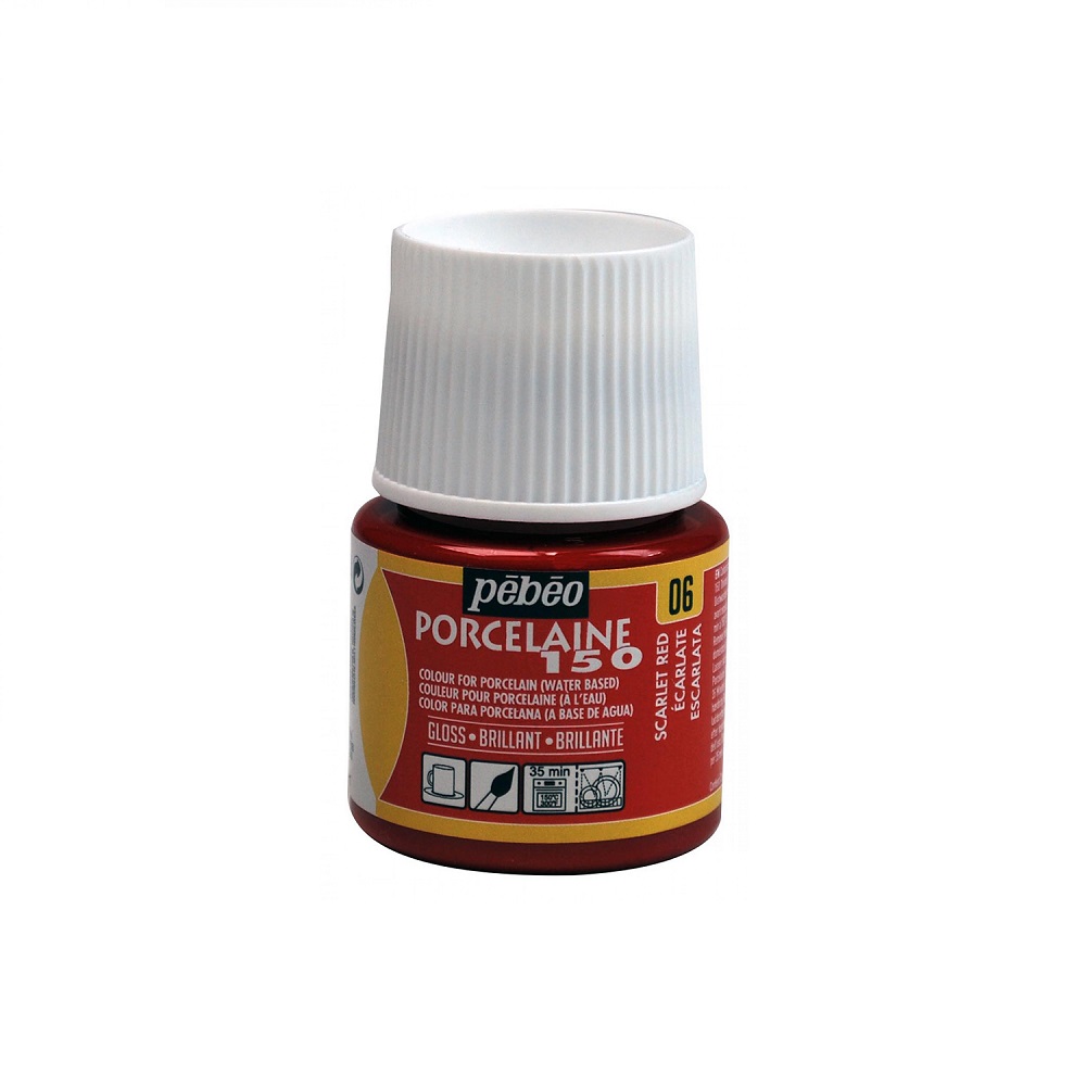 Pebeo Porcelaine 150 Porseleinverf 45ml - 06 Scarlet Red