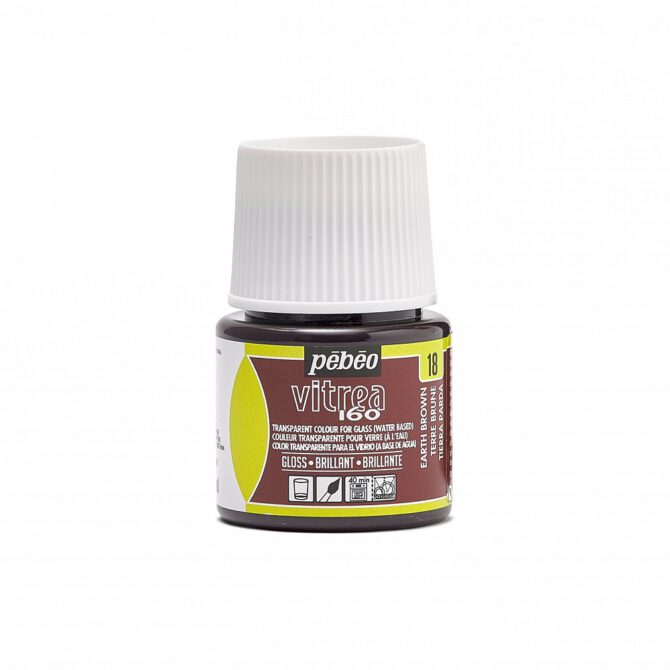 Pebeo Vitrea glasverf 45ml GLOSS - 18 Earth Brown