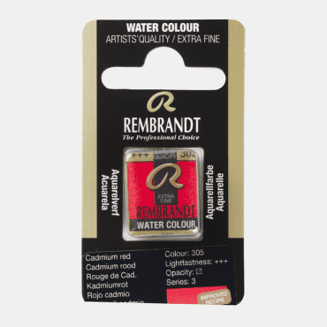 Rembrandt water colour half napje - 305 Cadmium red (s3)