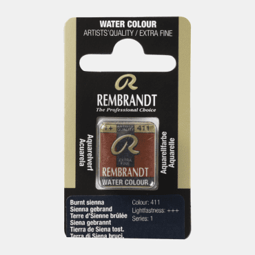 Rembrandt water colour half napje - 411 Burnt sienna (s1)