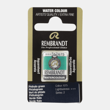 Rembrandt water colour half napje - 675 Phthalo green (s2)