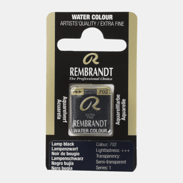 Rembrandt water colour half napje - 702 Lamp black (s1)