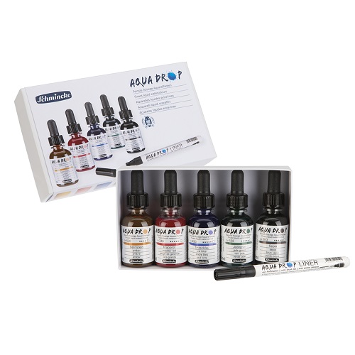 SCHMINCKE AQUA DROP - SET 5x30ml + liner