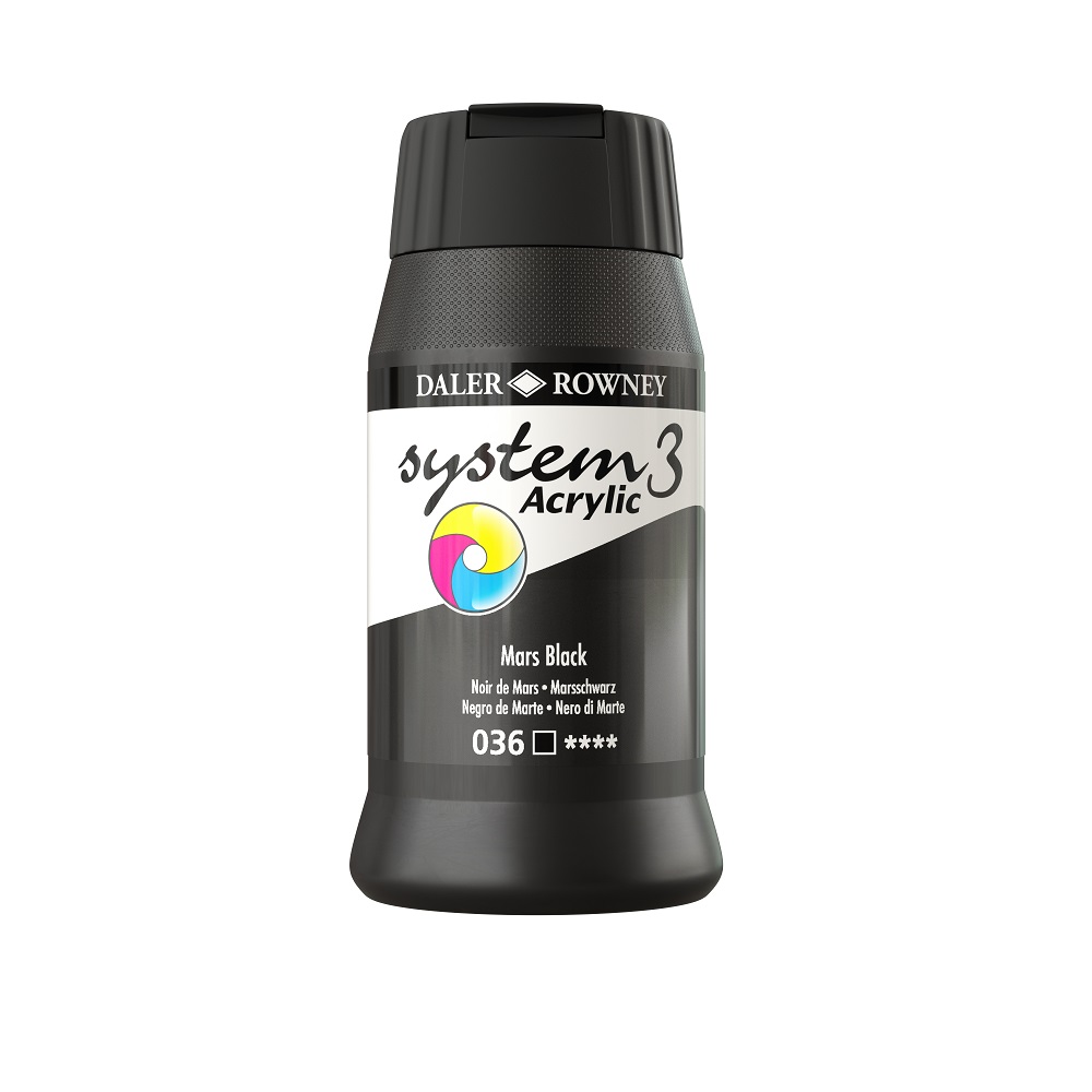 SYSTEM 3 ACRYLVERF Pot 500ml - NO.036 MARS BLACK