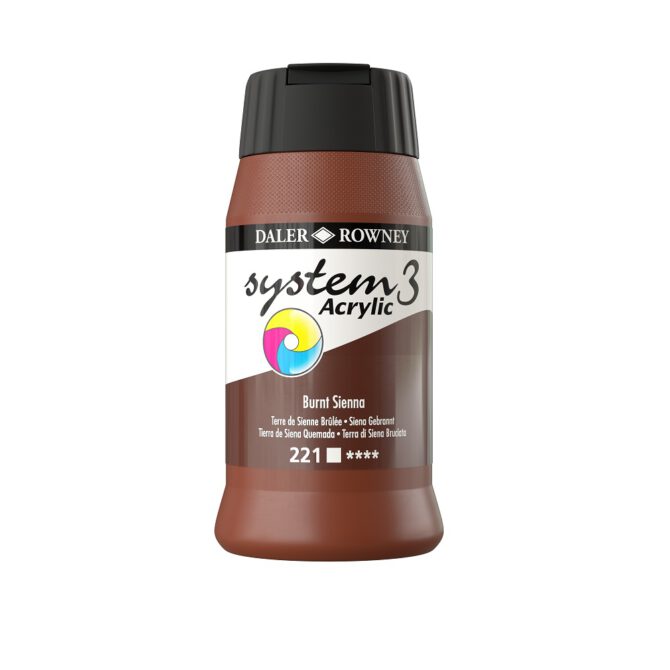 SYSTEM 3 ACRYLVERF Pot 500ml - NO.221 BURNT SIENNA