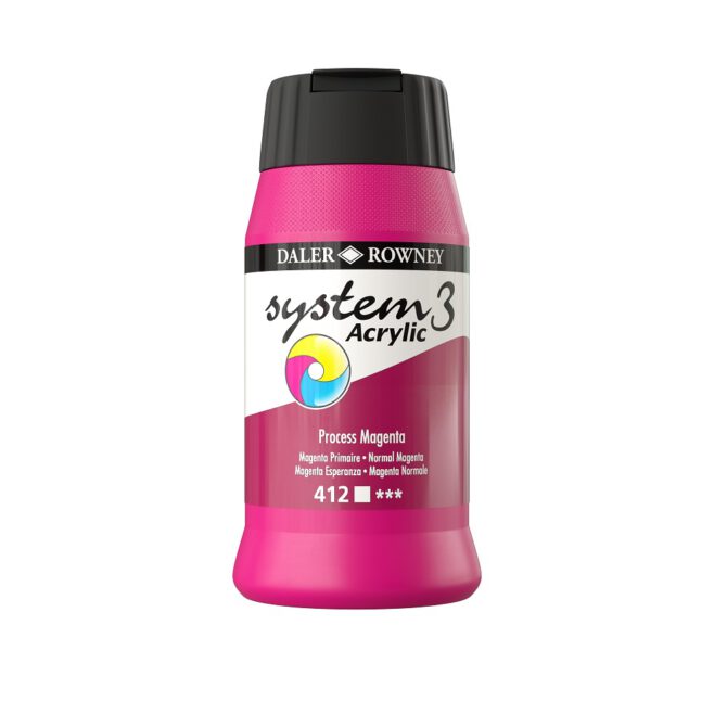 SYSTEM 3 ACRYLVERF Pot 500ml - NO.412 PROCESS MAGENTA