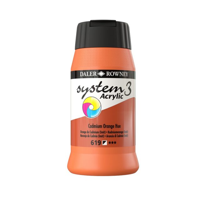 SYSTEM 3 ACRYLVERF Pot 500ml - NO.619 CADMIUM ORANGE (HUE)