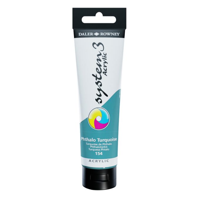 SYSTEM 3 ACRYLVERF Tube 150ml - NO.154 PHTHALO TURQUOISE