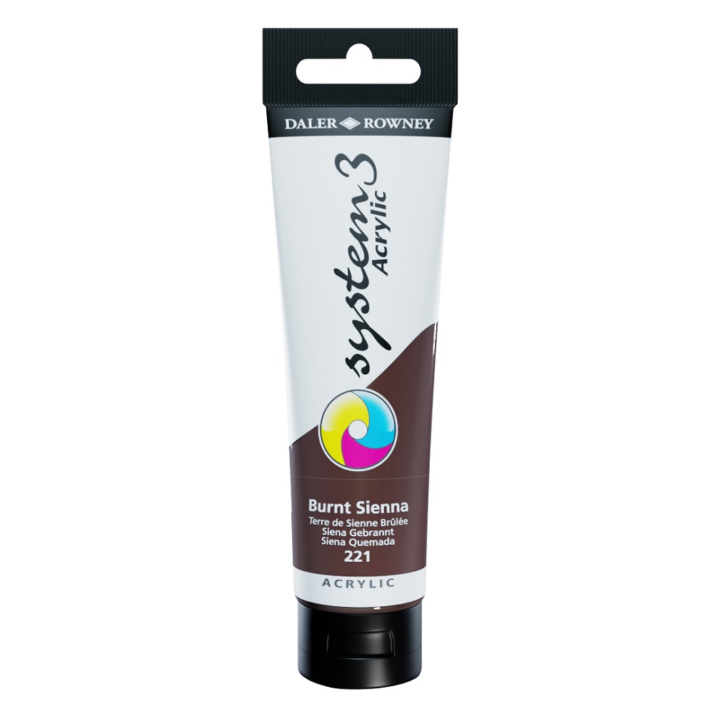 SYSTEM 3 ACRYLVERF Tube 150ml - NO.221 BURNT SIENNA