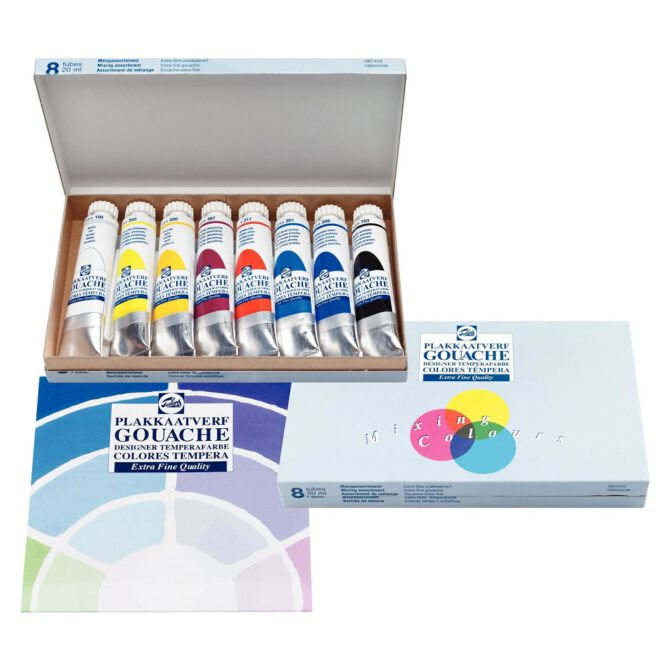 Talens Gouache Extra Fijn set mixing colours 8 x 20ml