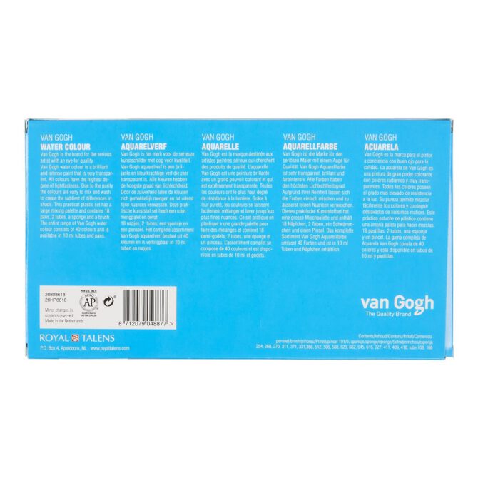 Van Gogh Aquarel Painting Box - SET 18x 1/2 napjes + 2x Tube 10ml