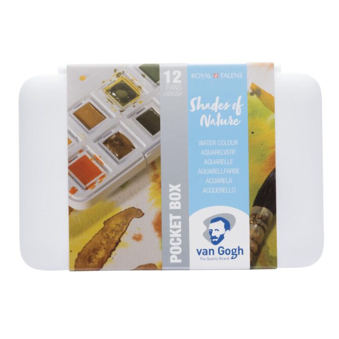 Van Gogh Aquarel Pocket Box - SET 12x 1/2 napjes NATUURTINTEN