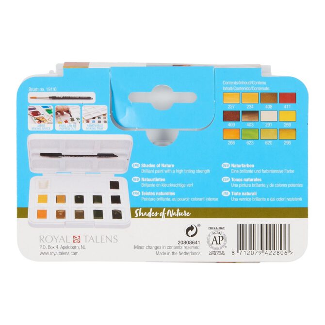 Van Gogh Aquarel Pocket Box - SET 12x 1/2 napjes NATUURTINTEN