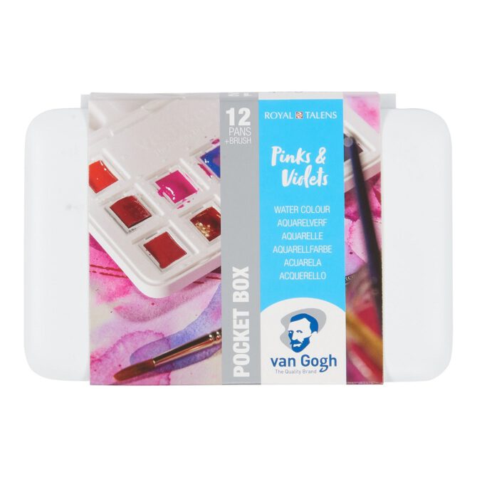 Van Gogh Aquarel Pocket Box - SET 12x 1/2 napjes ROZE&VIOLETTEN