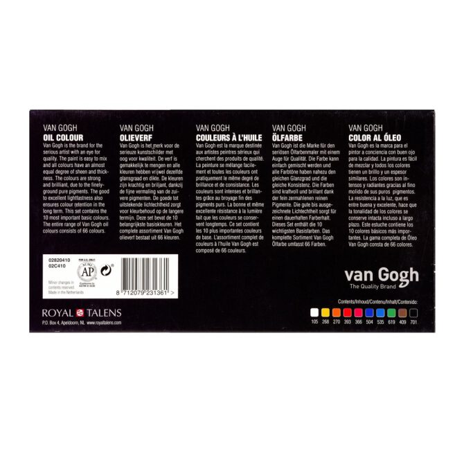 Van Gogh olieverf - set 10x20ml tube