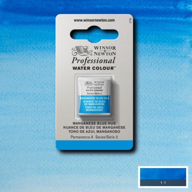 W&N Artists Aquarel 1/2 napje - 379 Manganese Blue Hue (s2)