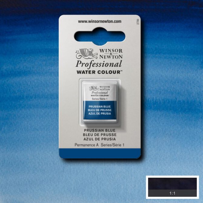 W&N Artists Aquarel 1/2 napje - 538 Prussian Blue (s1)