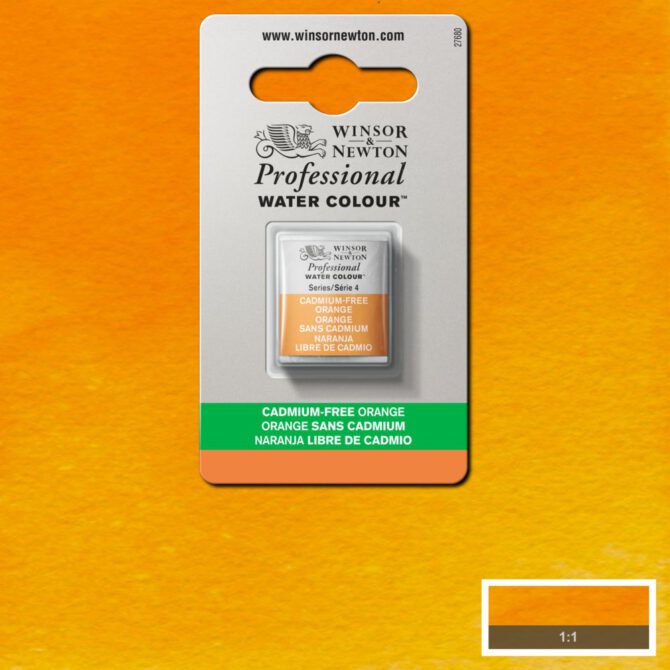 W&N Artists Aquarel 1/2 napje - 899 Cadmium FREE Orange (s4)