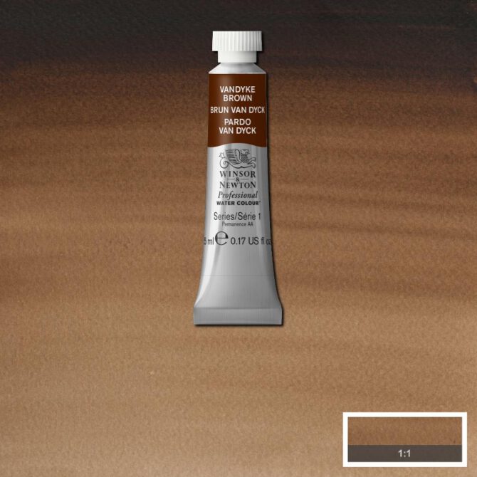 W&N Artists Aquarel tube 5ml - 676 Vandyke Brown (s1)