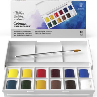W&N Cotman Sketchers Pocket Box aquarelset 12 halve napjes