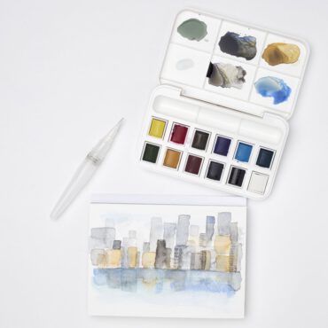 W&N Cotman Watercolour - Brush Pen Set 12 halve napjes